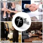 Jesus Christ Cross Nails Silver Cufflinks for Men
