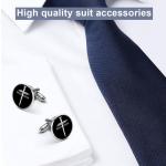 Jesus Christ Cross Nails Silver Cufflinks for Men