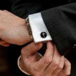 Jesus Christ Cross Nails Silver Cufflinks for Men
