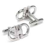 Horse Bit Silver Stainless Steel Cufflinks