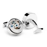 Silver Kinetic Watch Movement Cufflinks