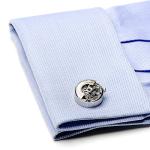 Silver Kinetic Watch Movement Cufflinks
