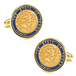 Texas Seal Silver Cufflinks