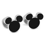Mickey Mouse Silhouette Silver Cufflinks