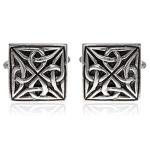 Sterling Silver Celtic Trinity Cufflinks with Box