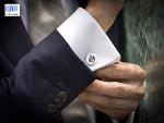Gold Mother of Pearl Round Tuxedo Cufflinks Set