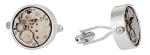 Steampunk Silver Watch Movement Cufflinks with Box