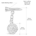 Golf Ball & Tee Sterling Silver Cufflinks