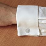 Golf Ball & Tee Sterling Silver Cufflinks