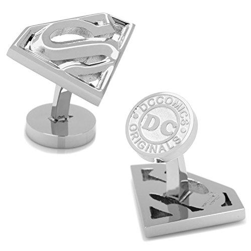 Superman Stainless Steel Silver Cufflinks - Officially Licensed