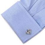 Superman Stainless Steel Silver Cufflinks - Officially Licensed