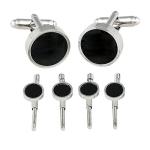 Men's Black Onyx Tuxedo Cufflinks Set