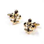 Antiqued Gold Fleur De Lis Cufflinks with Box