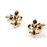 Antiqued Gold Fleur De Lis Cufflinks with Box