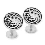 Targaryen Three-Headed Dragon Silver Cufflinks
