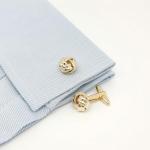 Elegant Knot Silver Cufflinks in Gift Box