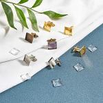 24 Pcs Brass Cufflink Blank Set with Cabochons