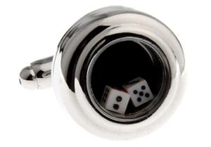 Dice Game Silver Cufflinks with Gift Box