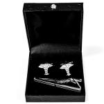 Doctor MD RN EMT Silver Cufflinks and Tie Bar