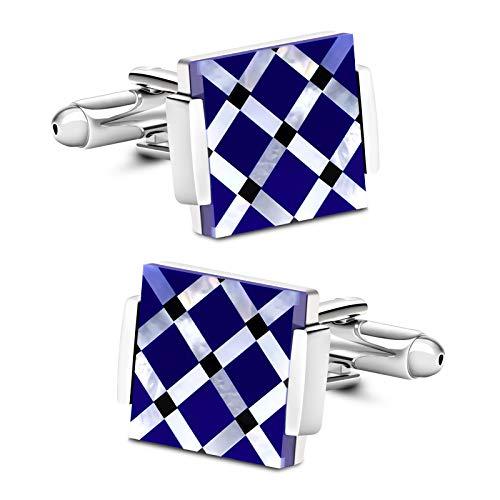 Unique Onyx Stripe Silver Cufflinks for Men
