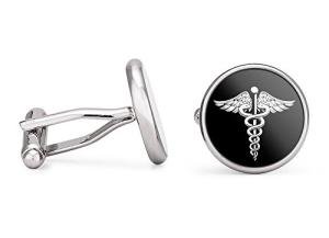 Stylish Oakmont MD Doctor Silver Cufflinks