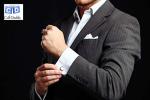 Onyx Silver Cufflinks and Studs Formal Set