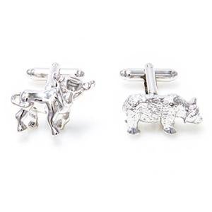 Bull and Bear Wall Street Cufflinks Gift Set