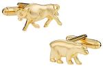 Bull & Bear Silver Cufflinks for Finance Lovers