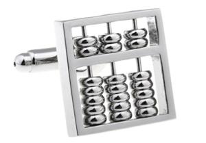 MRCUFF Abacus Moving Accountant Silver Cufflinks Set