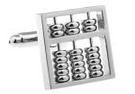 MRCUFF Abacus Moving Accountant Silver Cufflinks Set
