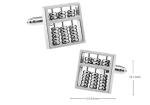 MRCUFF Abacus Moving Accountant Silver Cufflinks Set