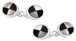 Sterling Silver Onyx & Mother of Pearl Cufflinks