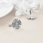 Sterling Silver Firefighter Cufflinks for Men