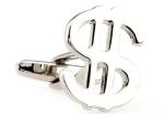 Dollar Sign Silver Cufflinks with Gift Box