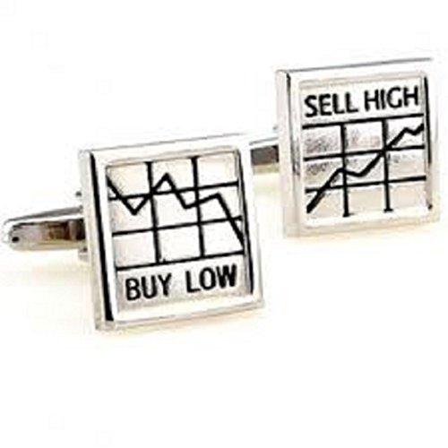 Silver Cufflinks for Wall Street Traders Gift Set