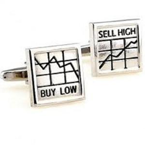 Silver Cufflinks for Wall Street Traders Gift Set