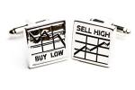 Silver Cufflinks for Wall Street Traders Gift Set