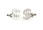 Dollar Sign Silver Cufflinks with Gift Box