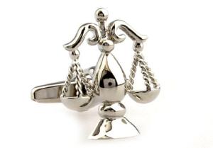 Silver Scales of Justice Cufflinks with Box