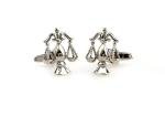 Silver Scales of Justice Cufflinks with Box