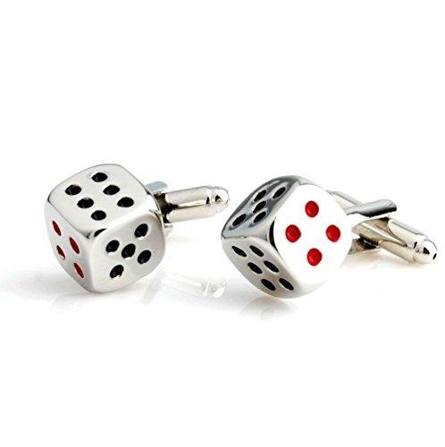 Salutto Men's Silver Dice Cufflinks and Gift Box