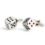 Salutto Men's Silver Dice Cufflinks and Gift Box