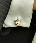 Salutto Men's Silver Dice Cufflinks and Gift Box