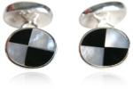 Sterling Silver Onyx & Mother of Pearl Cufflinks