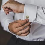 Sparkling CZ Silver Cufflinks for Men