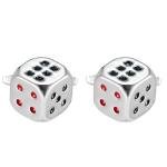 Salutto Men's Silver Dice Cufflinks and Gift Box