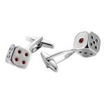 Salutto Men's Silver Dice Cufflinks and Gift Box