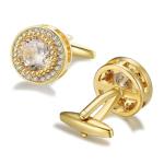 Sparkling CZ Silver Cufflinks for Men