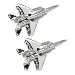 Airplane Silver Cufflinks for Aviation Fans