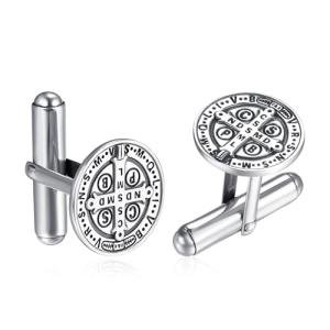 Saint Benedict Sterling Silver Cufflinks for Men